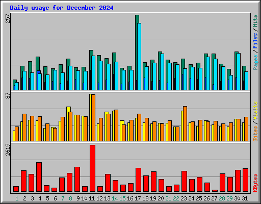 Daily usage for December 2024