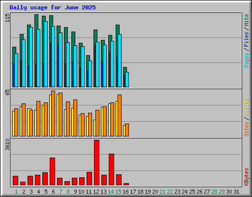 Daily usage for June 2025