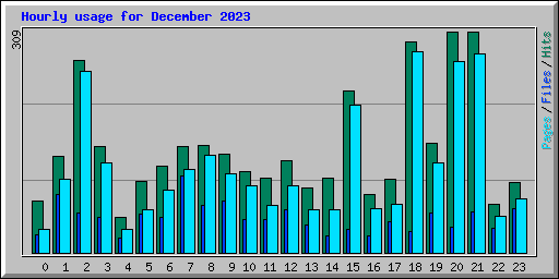 Hourly usage for December 2023