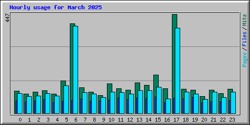 Hourly usage for March 2025