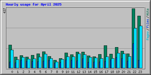 Hourly usage for April 2025
