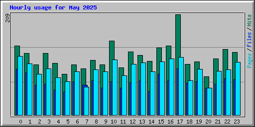 Hourly usage for May 2025