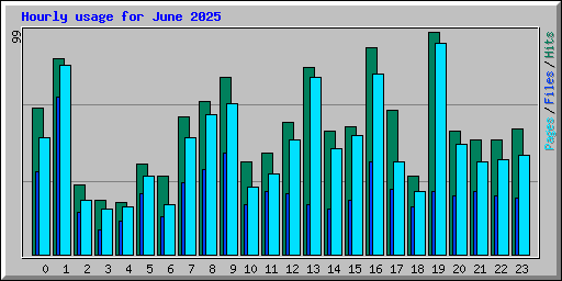Hourly usage for June 2025
