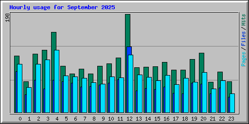 Hourly usage for September 2025