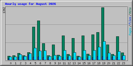 Hourly usage for August 2026